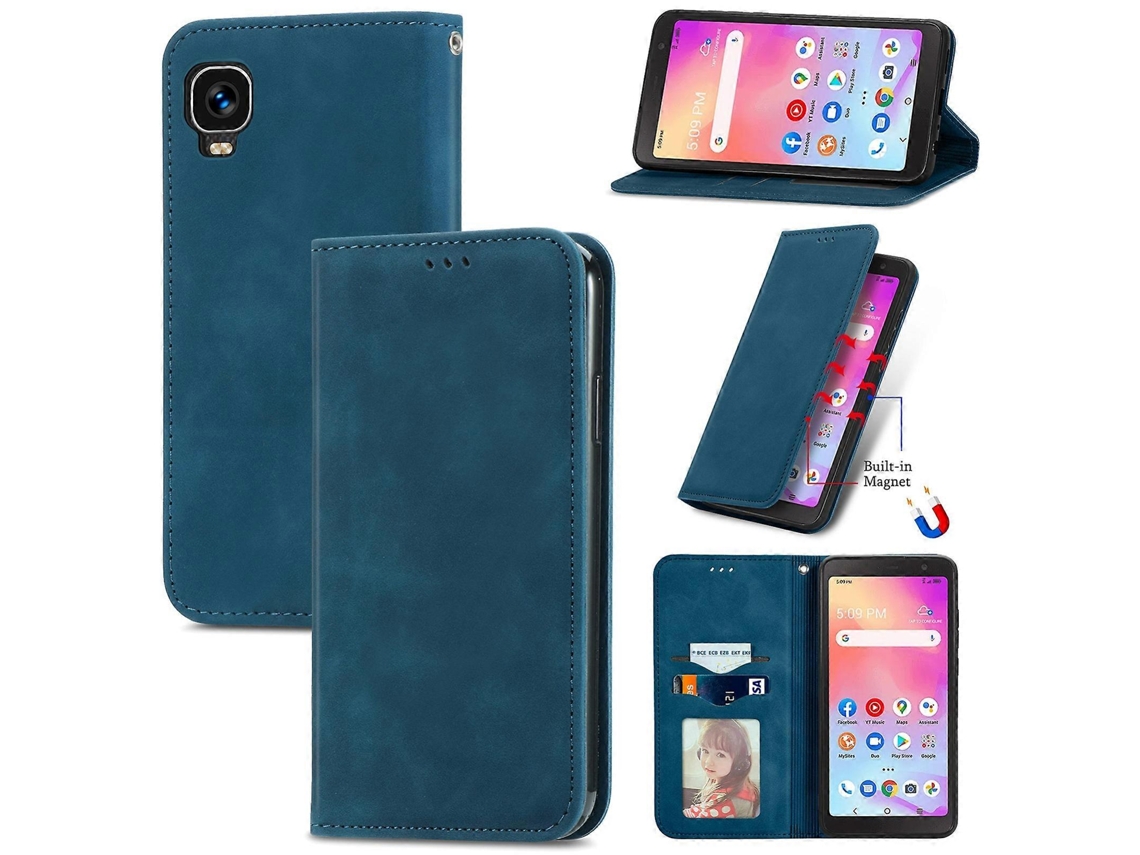 Capa De Couro Com Flip Horizontal Magnética Para Tcl A509dl / A3 Retro Skin Feel