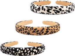 Conjunto de 3 elásticos de cabelo com estampa de leopardo para meninas.