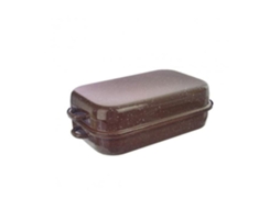 Cozinha Prato En Esmalte Castanho 31.5x18.5x11.5 Cm Com Tampa Orion