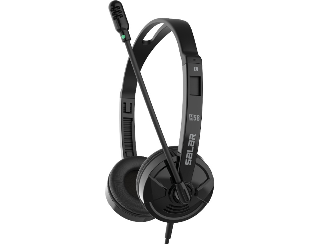 Auscultadores YDCY com Fio H58 Moderno Over Ear com cancelamento de ruído Preto