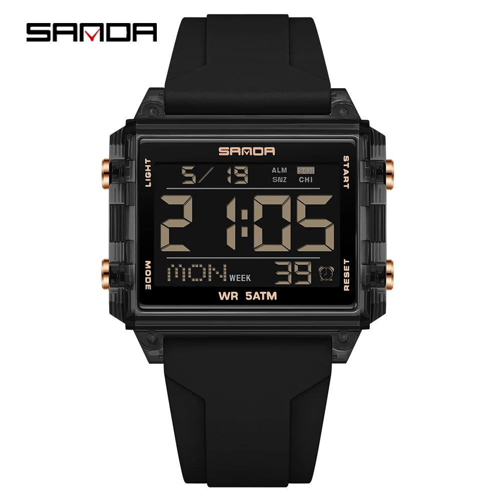 Relógio MDUG despertador luminoso, visor duplo, resistente a choques, esportivo, digital, moda