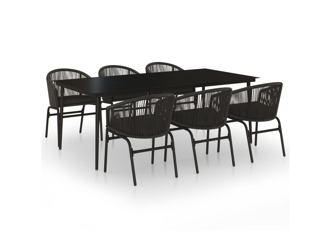 Garden Dining Set, Garden Dining Sets Vidaxl Preto Pvc (200 Cm Table Length)
