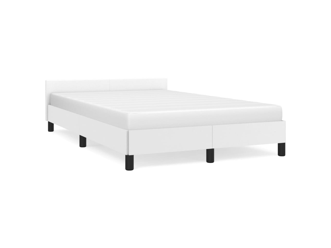 Bed Frame, Bed Frames Vidaxl Branco Couro Artificial (120 X 190 Cm)