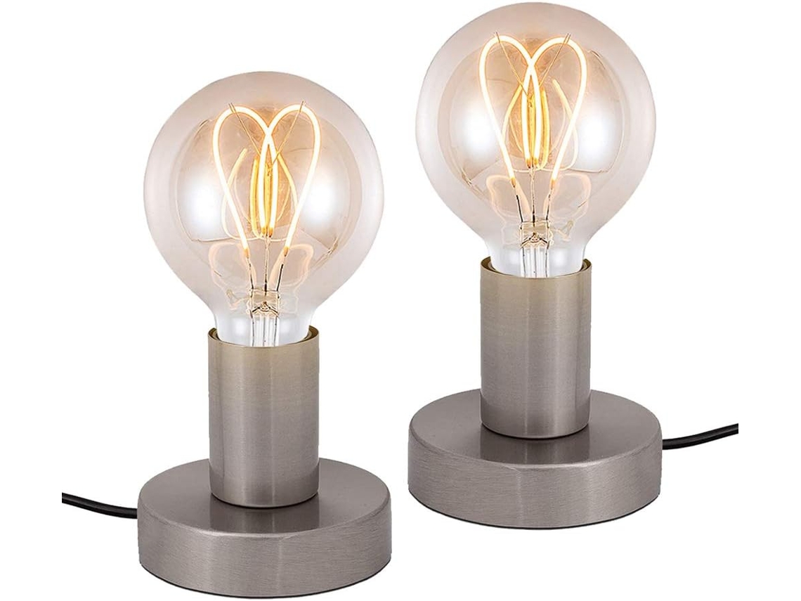 Conjunto de 2 peças para a base da mesa em metal laminado, base de mesa retrô com interruptor embutido.