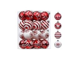 Bola De Natal Estilo Novo Pintada, Acessório De Pingente De Decoração De Natal, Pintada À Mão, 6cm, Pacote De 24. Igvtrade
