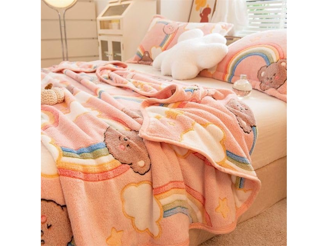 Mantas de Flanela Coral Fleece Macias e Quentes para Camas Imitação Pele Vison Manta Sofá Cor Sólida Inverno,