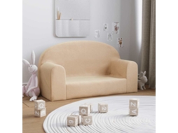 Vidaxl Sofá Infantil 2 Lugares Peluche Macio Creme