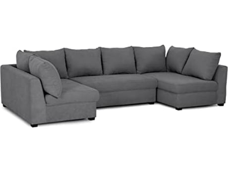 Sofá BUDWING Gael (4 lugares - Cinza escuro - Poliéster - 304x141x81 cm)