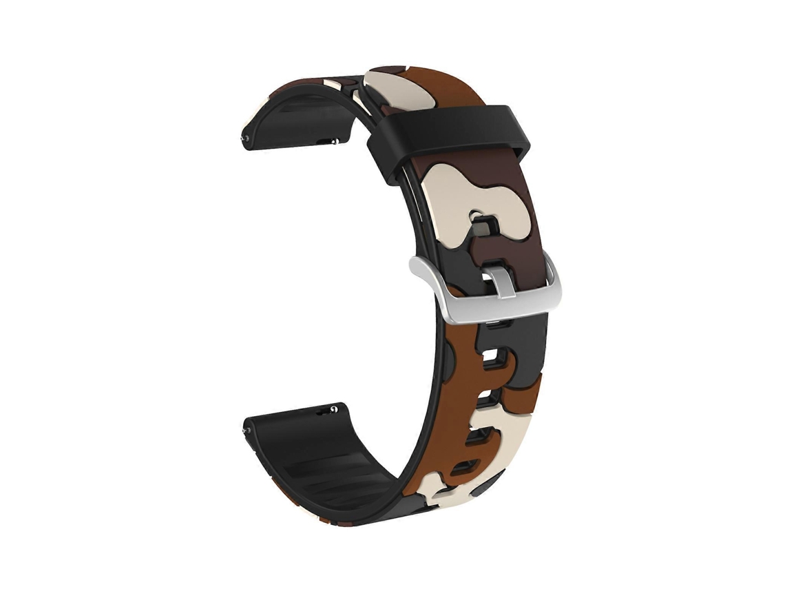 Pulseira De Silicone Camuflada De 20 Mm Para Amazfit Gtr 42 Mm Com Fivela Prateada