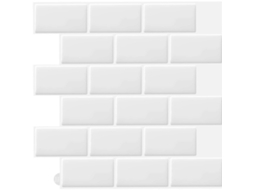 Omni 10 Piezas de Adhesivos de Baldosas 3d Autoadhesivos Blancos para Cocina Y Baño 30.5x30.5cm