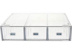 Organizador de Mesa Transparente Amosfun com Várias Gavetas, Caixa Armazenamento Empilhável, Grande Capacidade