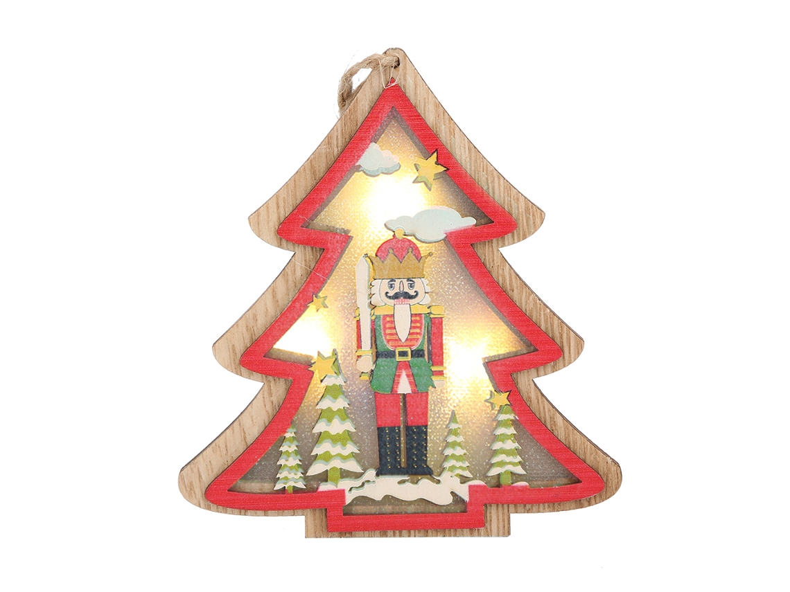 Ornament De Natal De Madeira Pendente Luminoso
