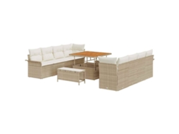 Maison Exclusive - Conjunto De Sofá De Jardim Com Almofada 11 Pcs Bege E Creme