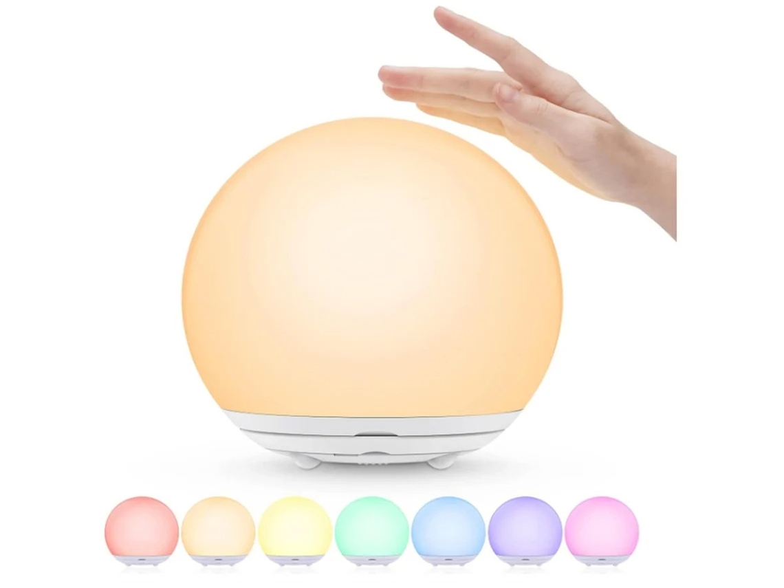 Luz Noturna Led Abajur Recarregável Usb Luz Quente 7 Cores Controle De Toque Para Berçário Bebê Quarto Acampamento Presente Branco Bestvite