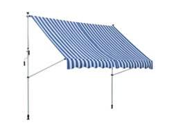 Toldo Retrátil com Manivela 150cm Azul e Branco,ajustável em Altura,antissujidade,resistente Às Intempéries para Varanda,terraço e Sacada BTFORUS