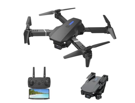 Drone E88 Iniciante Com Câmera Hd Controle Por Gravidade E Rolamento 360° Preto Ideal Para Recreação Paprika Shop