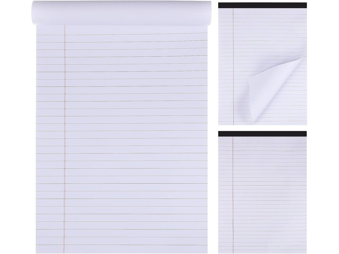 3 Peças Bloc-notes A4 Blanc, 3 Cadernetas, Papel, Linhas Grandes