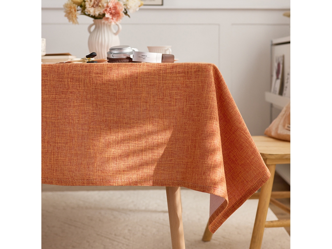 Tábua De Mesa De Linho E Algodão Grossa Nórdica, Laranja, 100*140cm