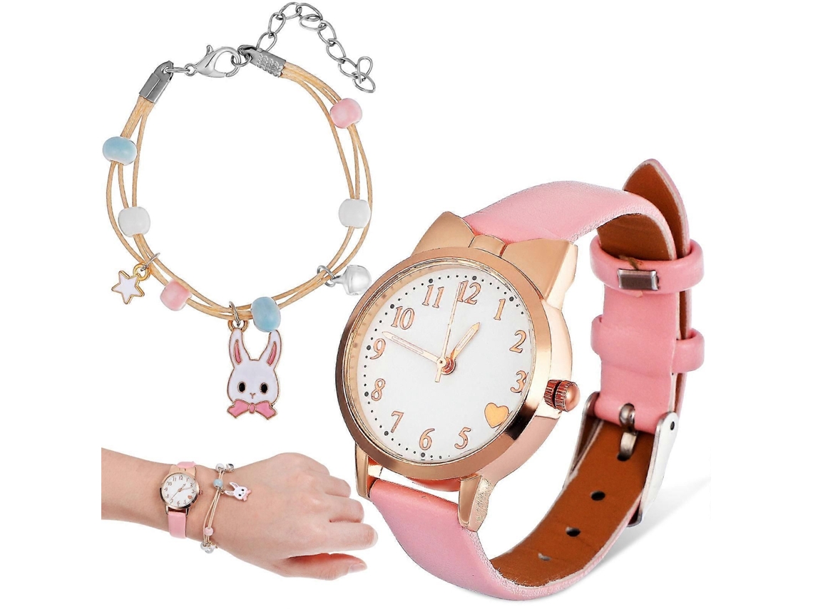 Relógio Infantil De Quartzo Com Pulseira Coelho Para Exibição Das Horas, Cores Sortidas.