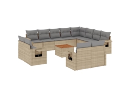 Garden Sofa Set, Garden Sofa Sets Vidaxl Bege Rattan / Vime (n/a)