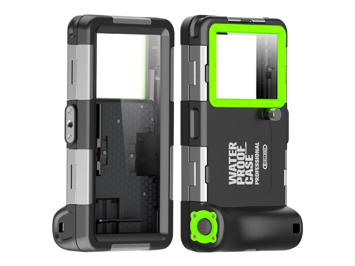 Capa Yuysan Compatível Com Iphone 6 Até Iphone 16 Pro Max, Impermeável Até 15m, Preto E Verde