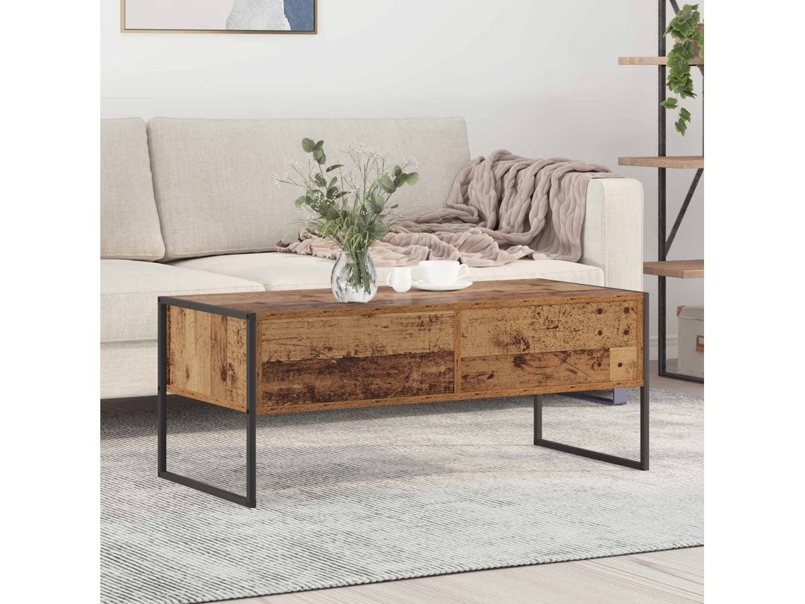 Vidaxl Mesa De Centro Madeira Antiga 100 X 46 X 40 Cm