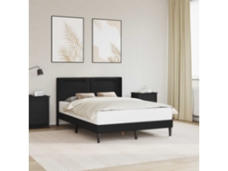 Vidaxl Estrutura da Cama Preto 140 X 200 Cm Couro Sintético