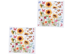 Conjunto De 4 Adesivos De Parede Autoadesivos Com Motivos Florais E De Banheiro Para Decoração.
