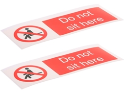 2 Adesivos De Pvc Com Sinal De Advertência, 150x50mm, Para Áreas Escolares E