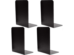 4 Peças Suportes De Livro De Metal Decorativos Pesados Preto Com Borracha Anti-deslizante