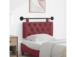 Vidaxl Cabeceira Suspensa Com Luz Led Vinho Vermelho Tecido