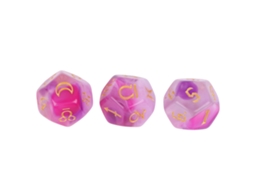 Primerox 3pcs Conjunto de Dados de 12 Faces Acrílico À Prova D'água Resistente Ao Desgaste para Jogos de Mesa