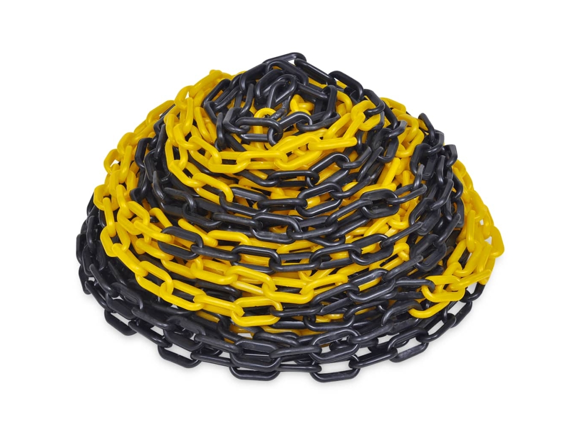 Cadeia De Plástico De Aviso, Amarelo E Preto, 30 M