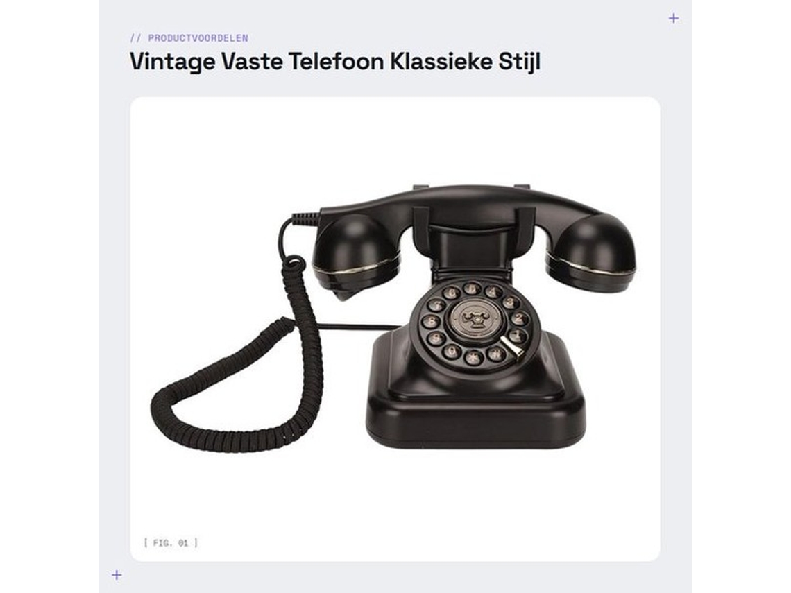 Solid Escolha - Telefone Fixo Vintage - Telefone Antigo Com Discador - Microfone Hd - Controle de Volume - Plug-and-play - Design Retro