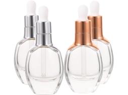 Conjunto De 4 Frascos Conta-gotas De Vidro Vazios Para Dosagem De Óleos Essenciais E Perfumes.