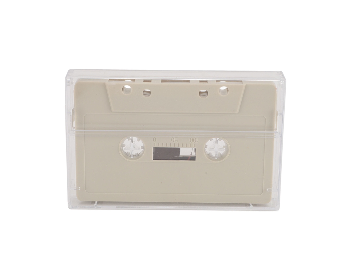 Fita Cassette Em Branco 45 Minutos Premium Gravável Com Capa Clara Para Gravação De Música Cinza