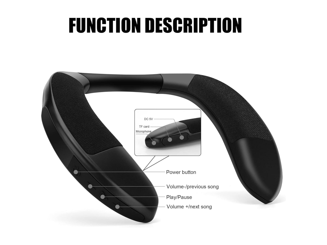 Relógio Bluetooth de Pescoço MDUG Portátil com 10h de Reprodução