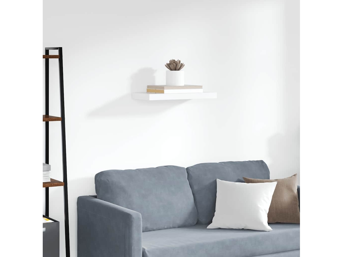 Vidaxl Prateleira De Parede Suspensa 50x23,5x3,8 Cm Mdf Branco