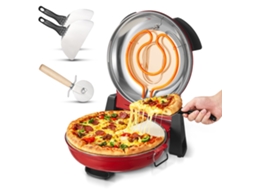 Forno Elétrico Para Pizza De 1200 W Vermelho 380 X 350 X 190 Mm Até 420 Graus Celsius Vevor