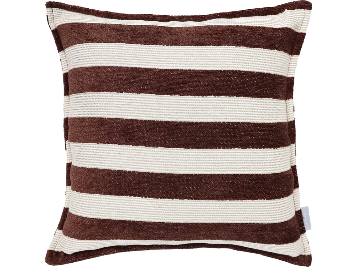 Almofada 45x45cm Riscas Largas Castanhas Kasa