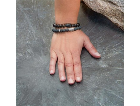 Bracelete Bead Beneto Em Pedra De Lava Mink120, Para Mulheres, 19cm, Sbe1124 19