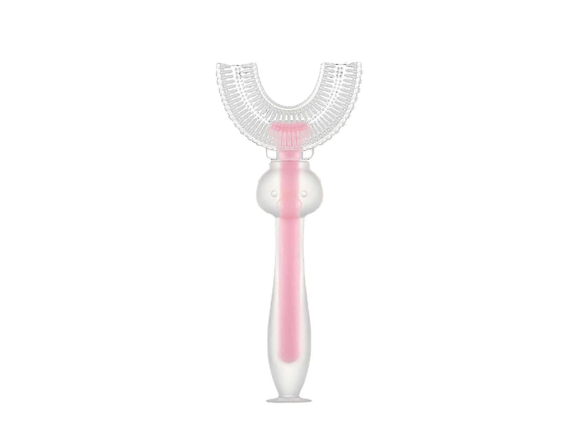 Escova de Dentes Infantil em Formato U com Ventosa, Feita Silicone Líquido. Limpador Dentes. GOKOCO