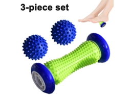 Lurelia Kit De Massagem Para Pés, Rolo E Bola, Fascite Plantar, Madeira, Azul