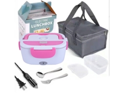 Lancheira Elétrica Fdh01 40W Sacos Isolados e Talheres Rosa