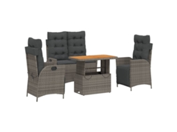 Garden Dining Set, Garden Dining Sets Vidaxl Cinzeto Rattan / Vime (mesa Com 90 Cm De Comprimento)