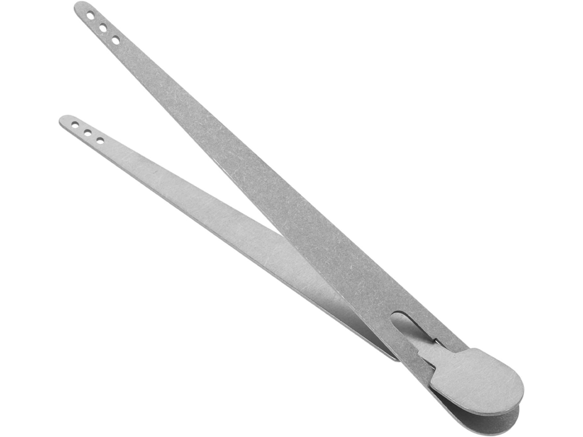 Pinça Para Churrasco Uonlytech, Utensílio De Cozinha Durável E Prático, Dobrável, Em Liga De Titânio Prateada, Fácil De