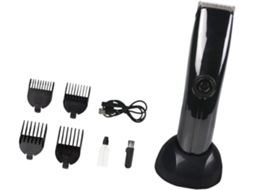 Máquina de cortar cabelo elétrica recarregável para homens, meninos e meninas, em metal.