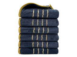 Toalhas de Lã Coral, Pacote com 6 Unidades, Tamanho 34*74 Cm, Macias e Absorventes CZHHMART (azul)