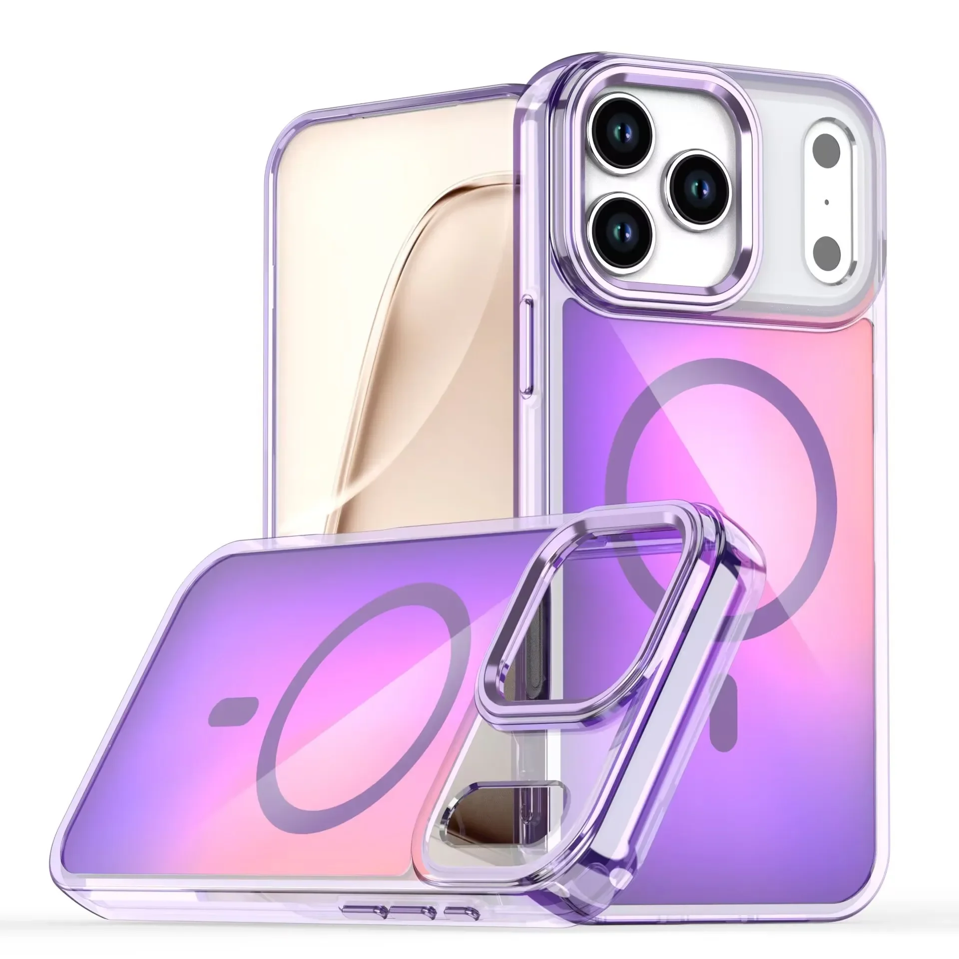 Capa Magsafe Para Iphone (iphone 12, Roxa), Compatível Com Carregamento Sem Fio, Resistente Ao Desbotamento E À Descoloração.