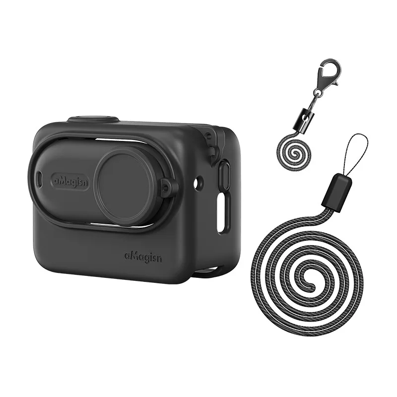 Capa De Silicone Preta Para Insta360 Go 3